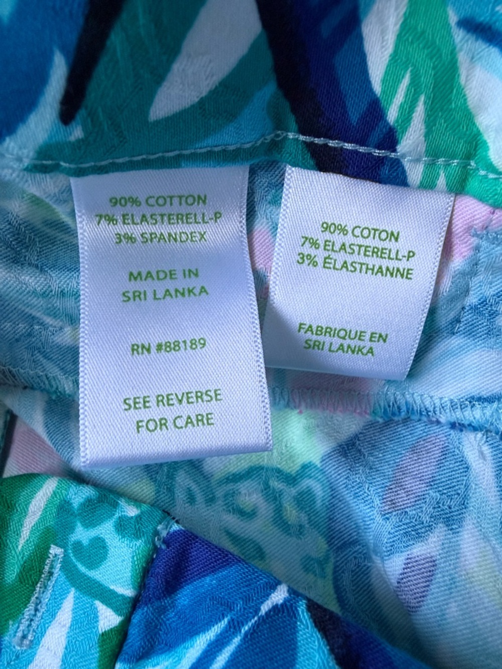 Lilly Pulitzer Blue, Teal & Pink Tropical Kelly skinny ankle pants - Picture 7 of 8